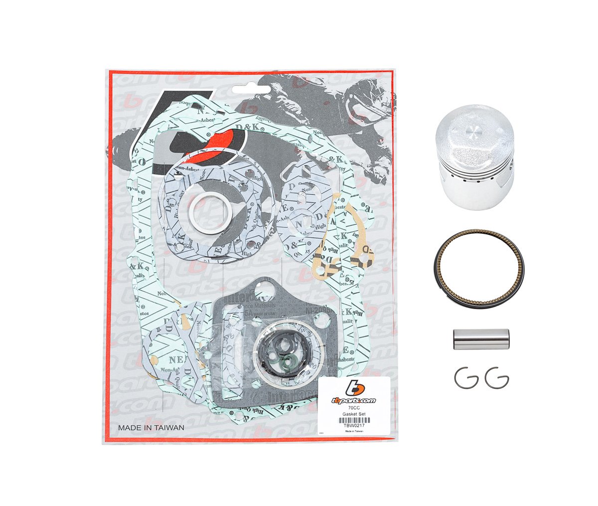 TB Parts +0.5mm Piston & Gasket kit - CT70 K0-81, ATC70, TRX70, & SL/XL70